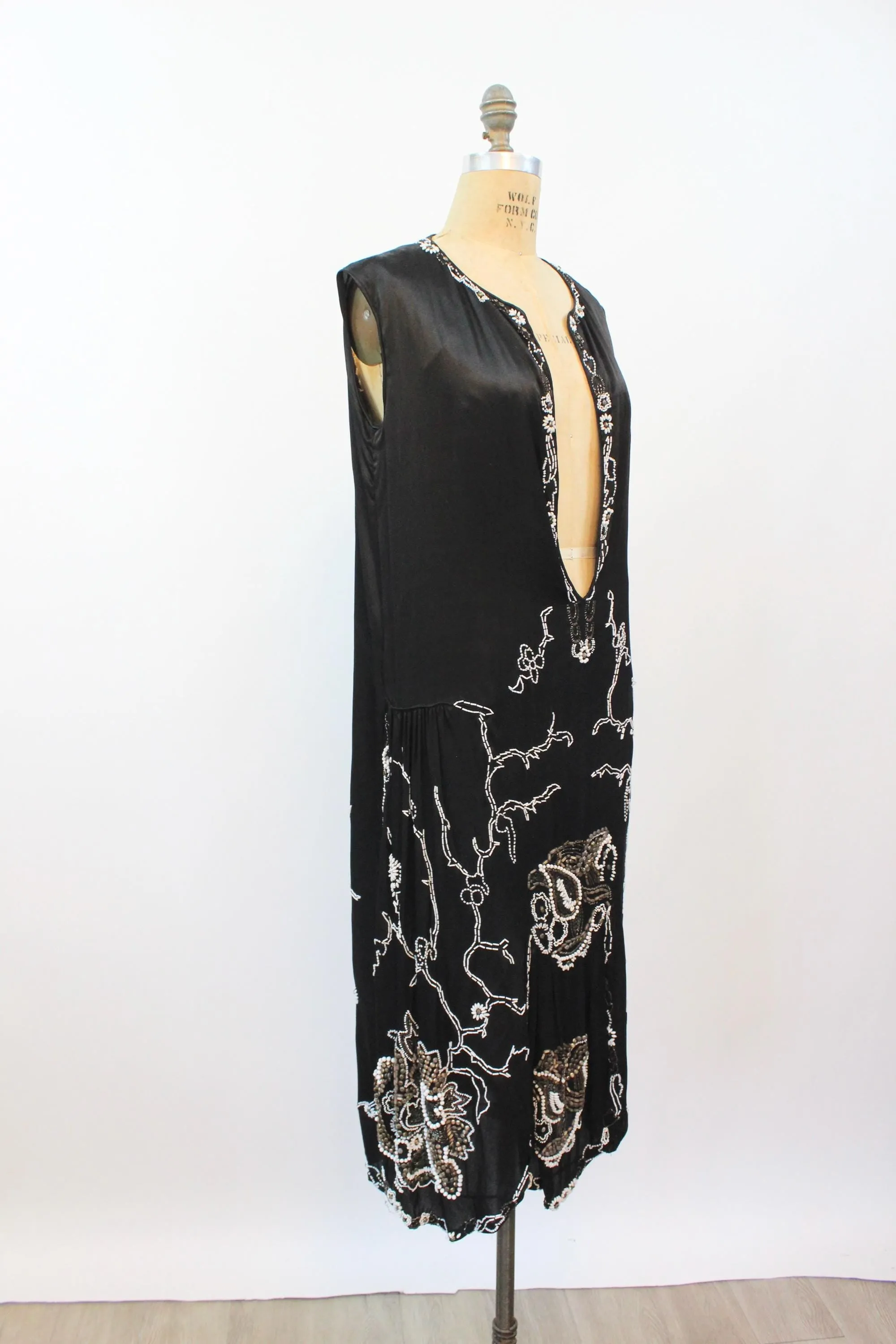 1920s PRISTINE multi beaded silk dress small medium | new fall winter