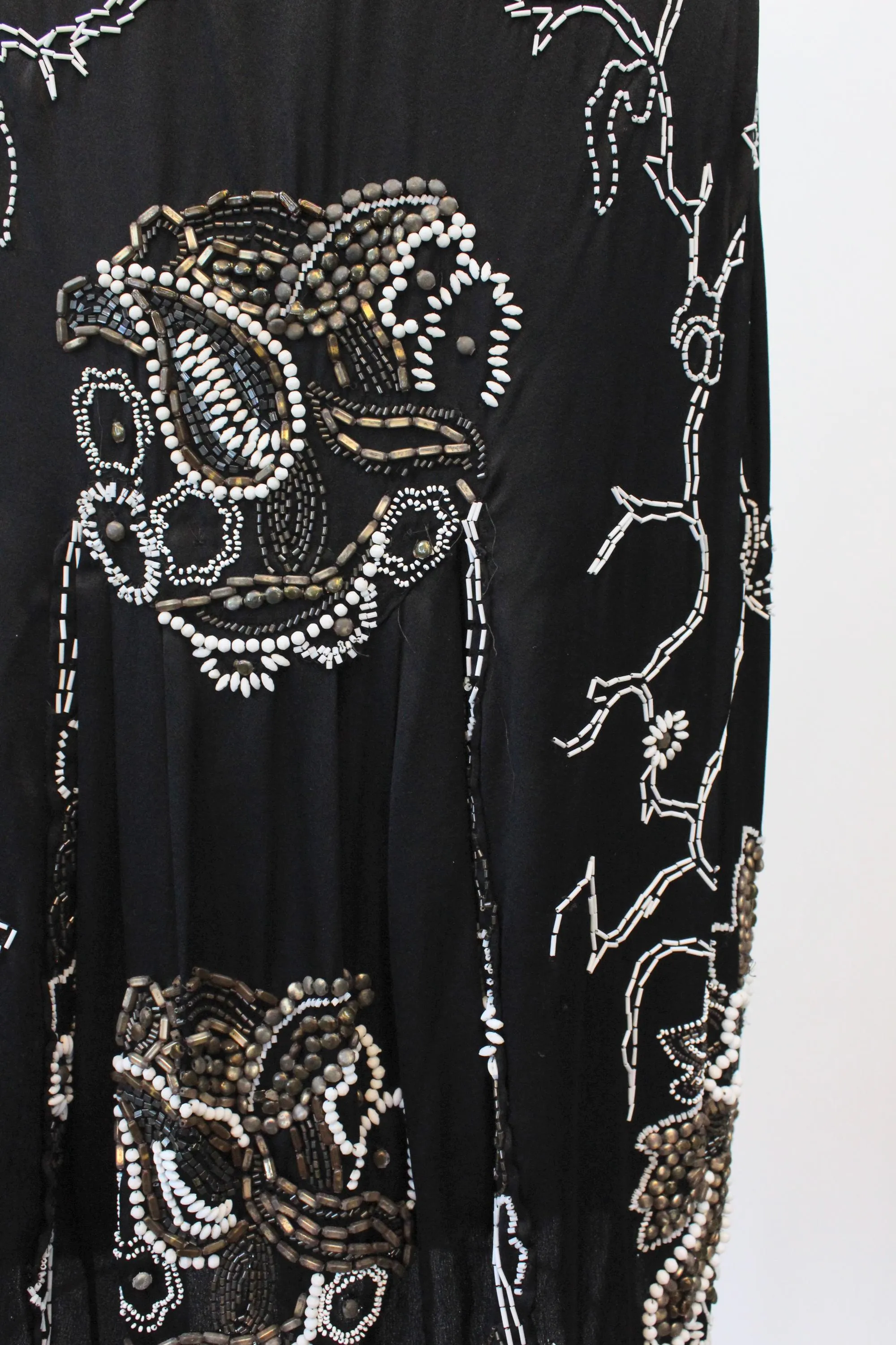 1920s PRISTINE multi beaded silk dress small medium | new fall winter