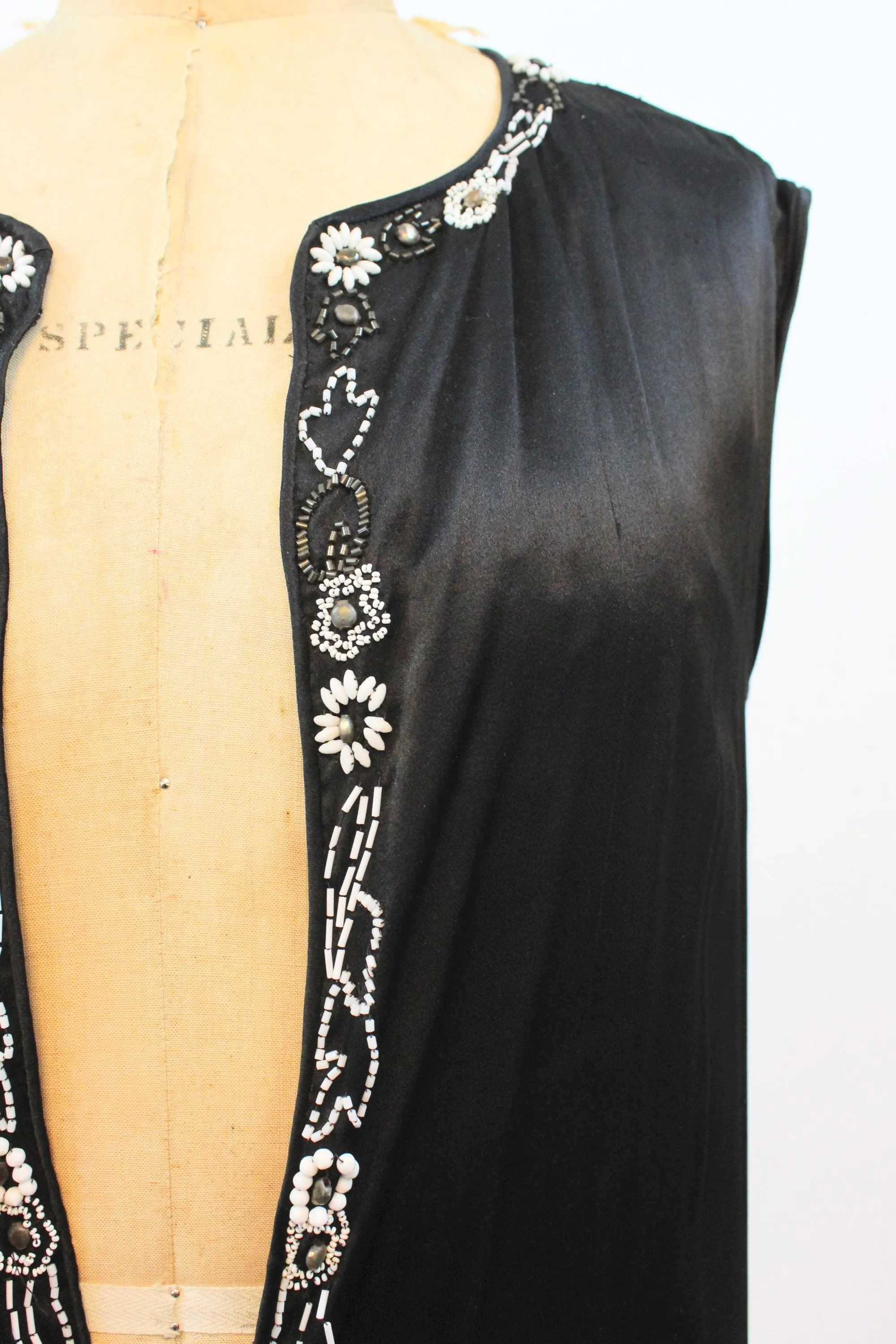 1920s PRISTINE multi beaded silk dress small medium | new fall winter