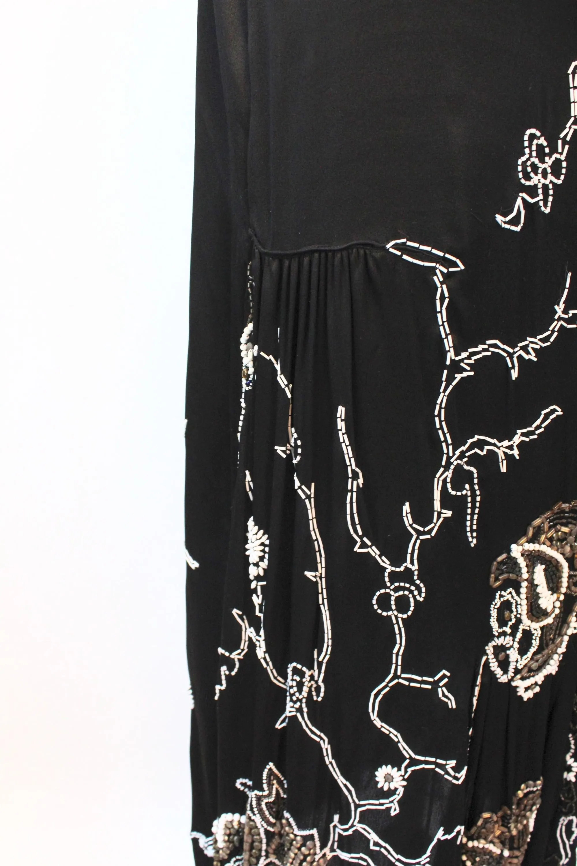 1920s PRISTINE multi beaded silk dress small medium | new fall winter