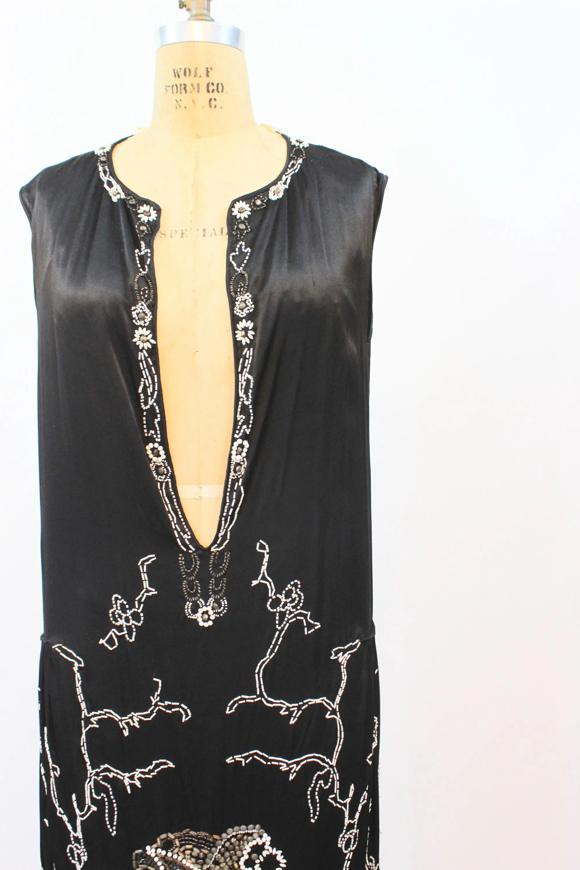 1920s PRISTINE multi beaded silk dress small medium | new fall winter