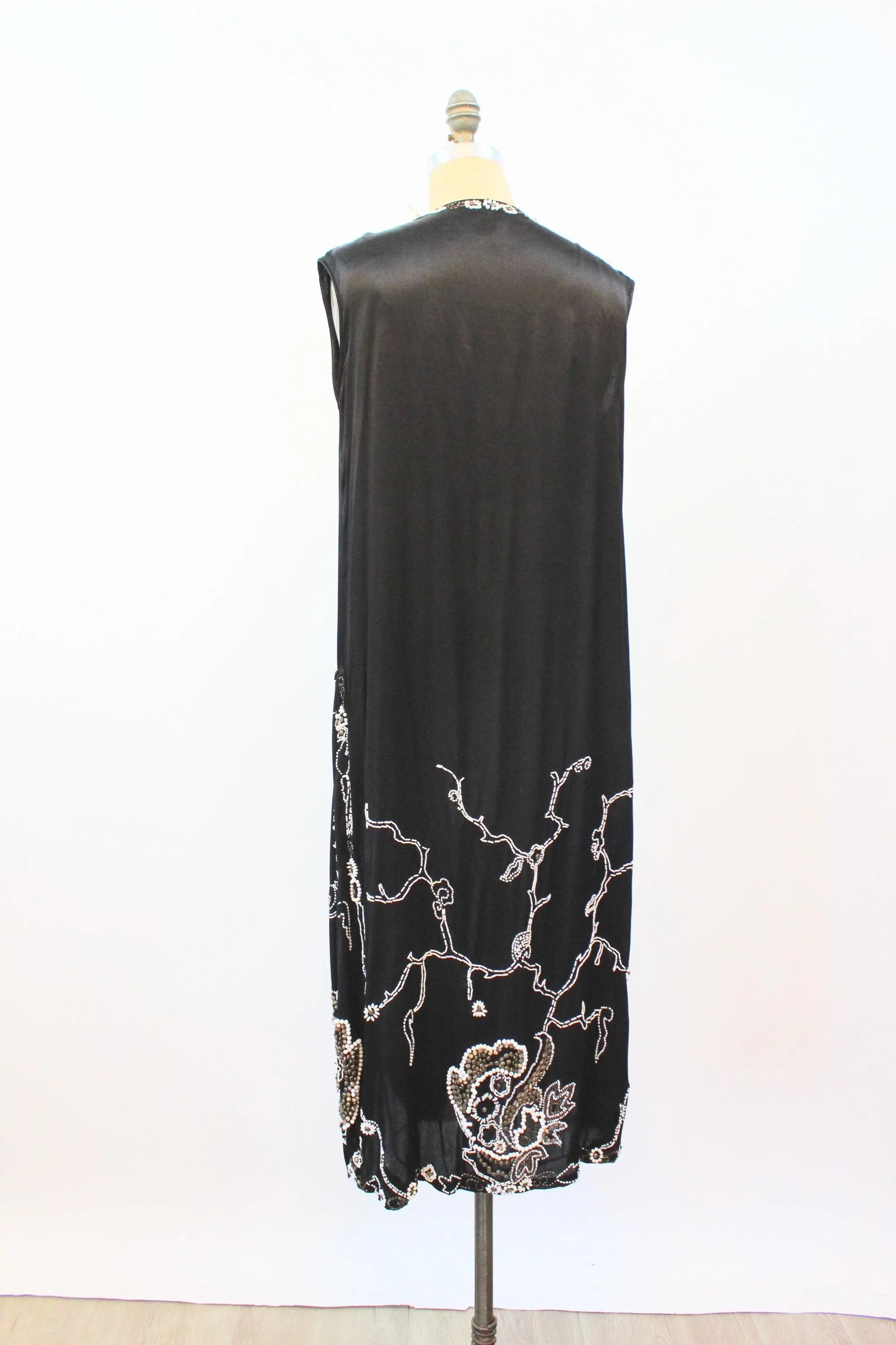1920s PRISTINE multi beaded silk dress small medium | new fall winter