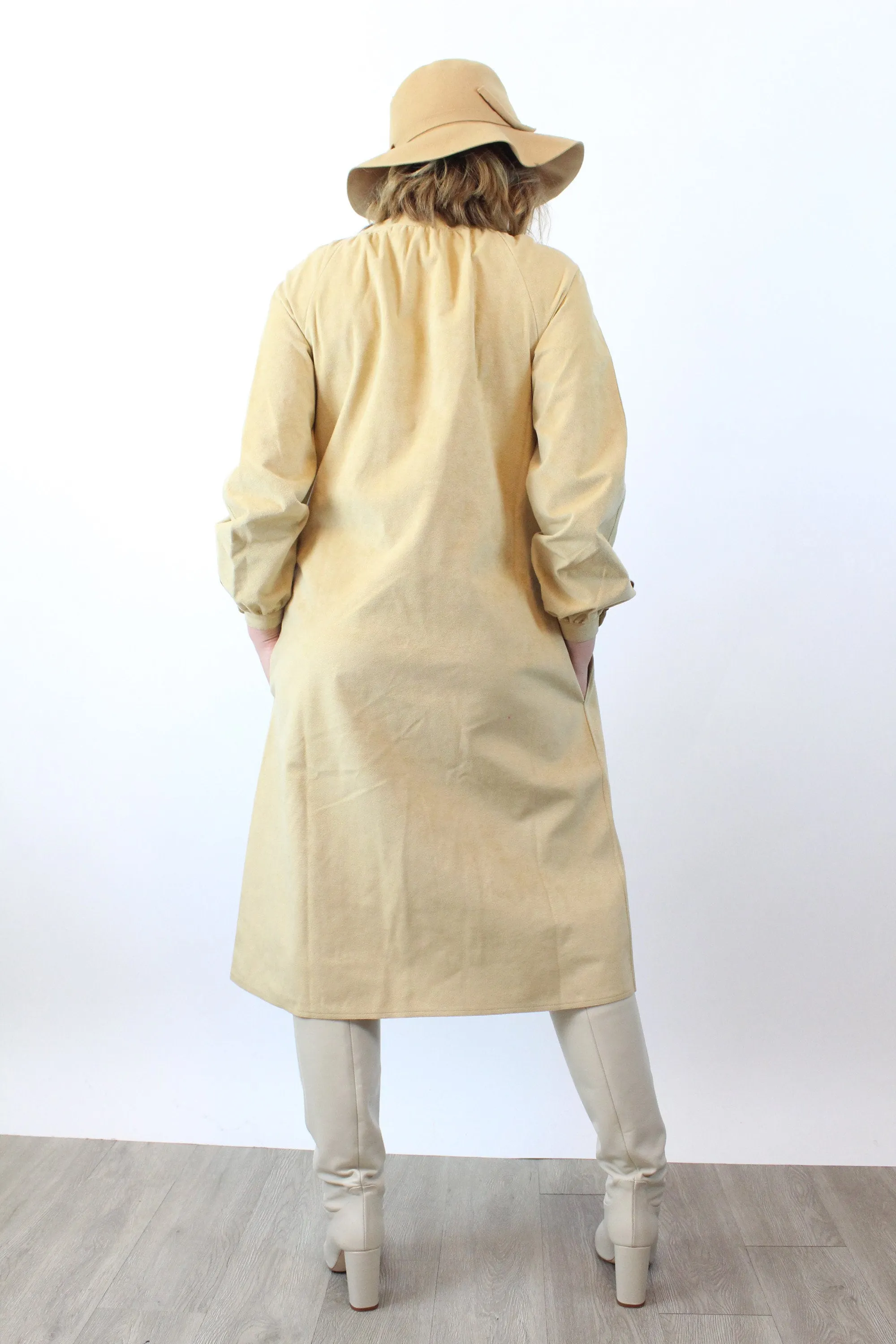 1970s 1975 documented GEOFFREY BEENE ultrasuede dress medium | new fall