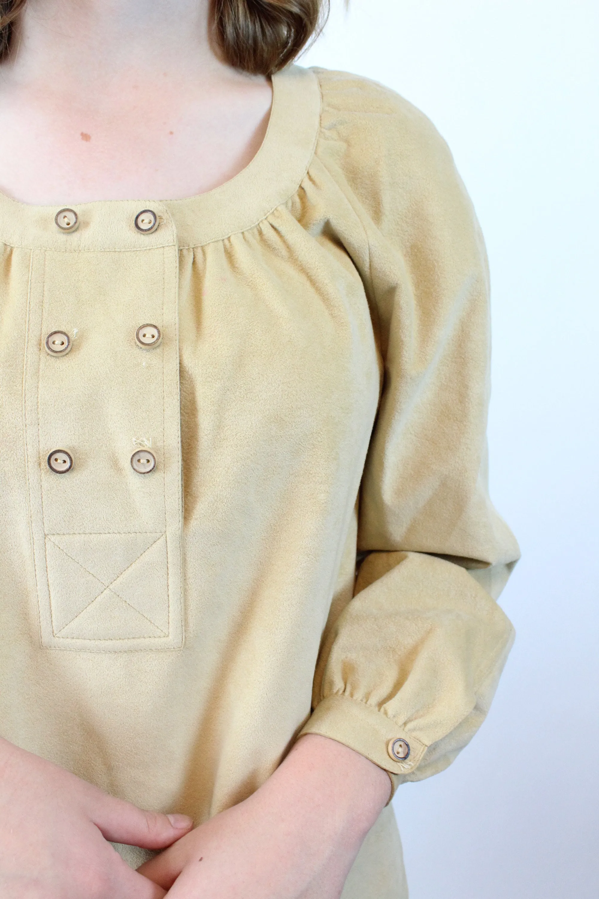1970s 1975 documented GEOFFREY BEENE ultrasuede dress medium | new fall