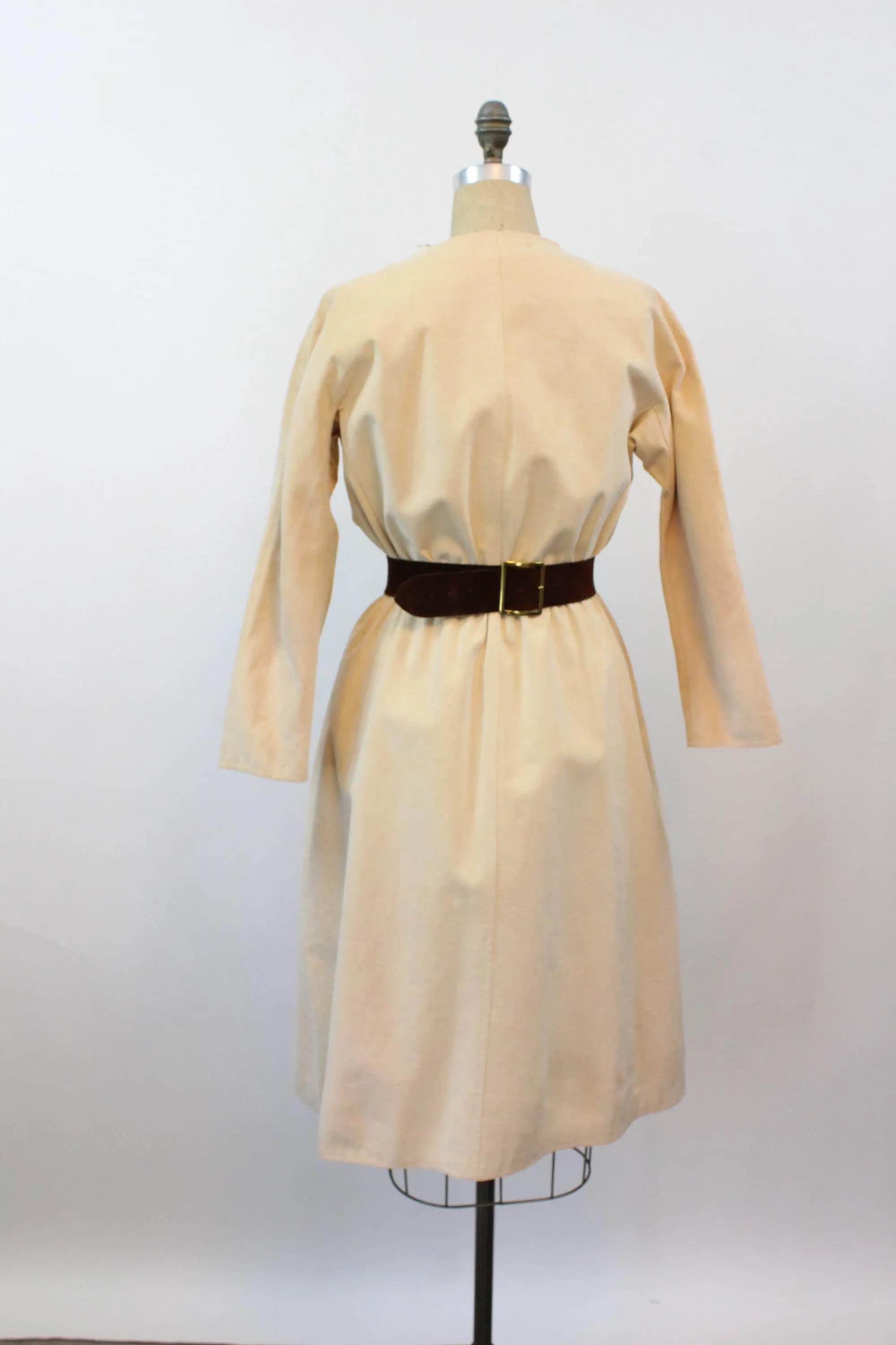 1970s HALSTON wrap dress ultrasuede small medium | new fall winter