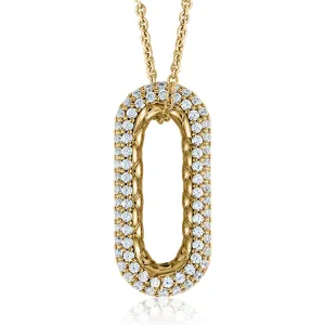 A. Jaffe 14K Yellow Gold 0.37cttw. Diamond Quilted Pendant Necklace