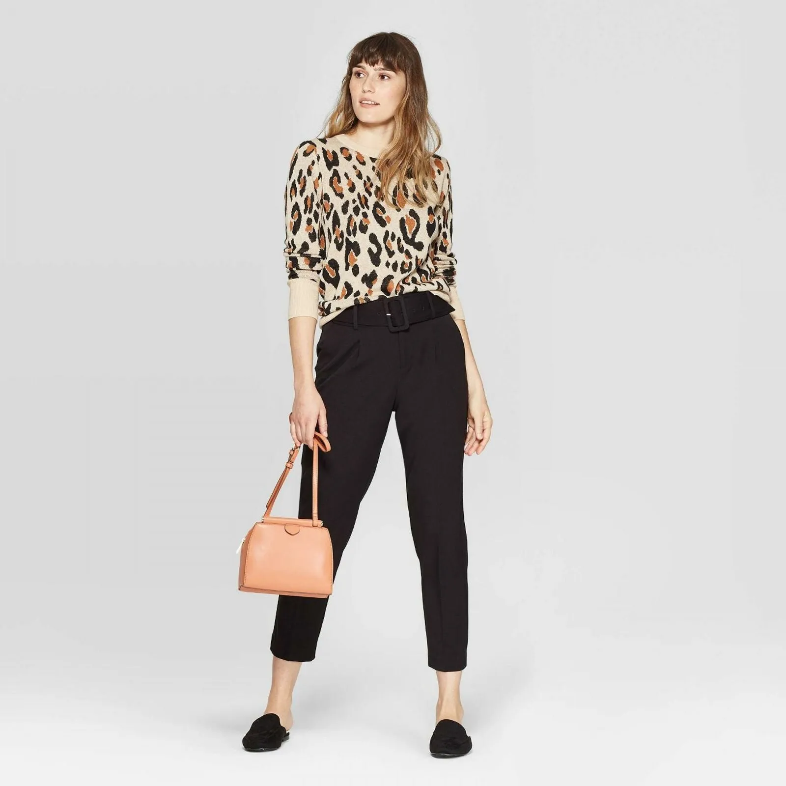 A New Day Women's Mid Rise Belted Trousers