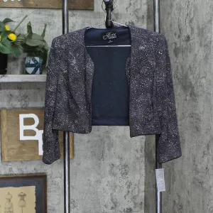 Alex Evenings Women's Empire Waist Bolero Jacke 125196 Smoke Gray 12