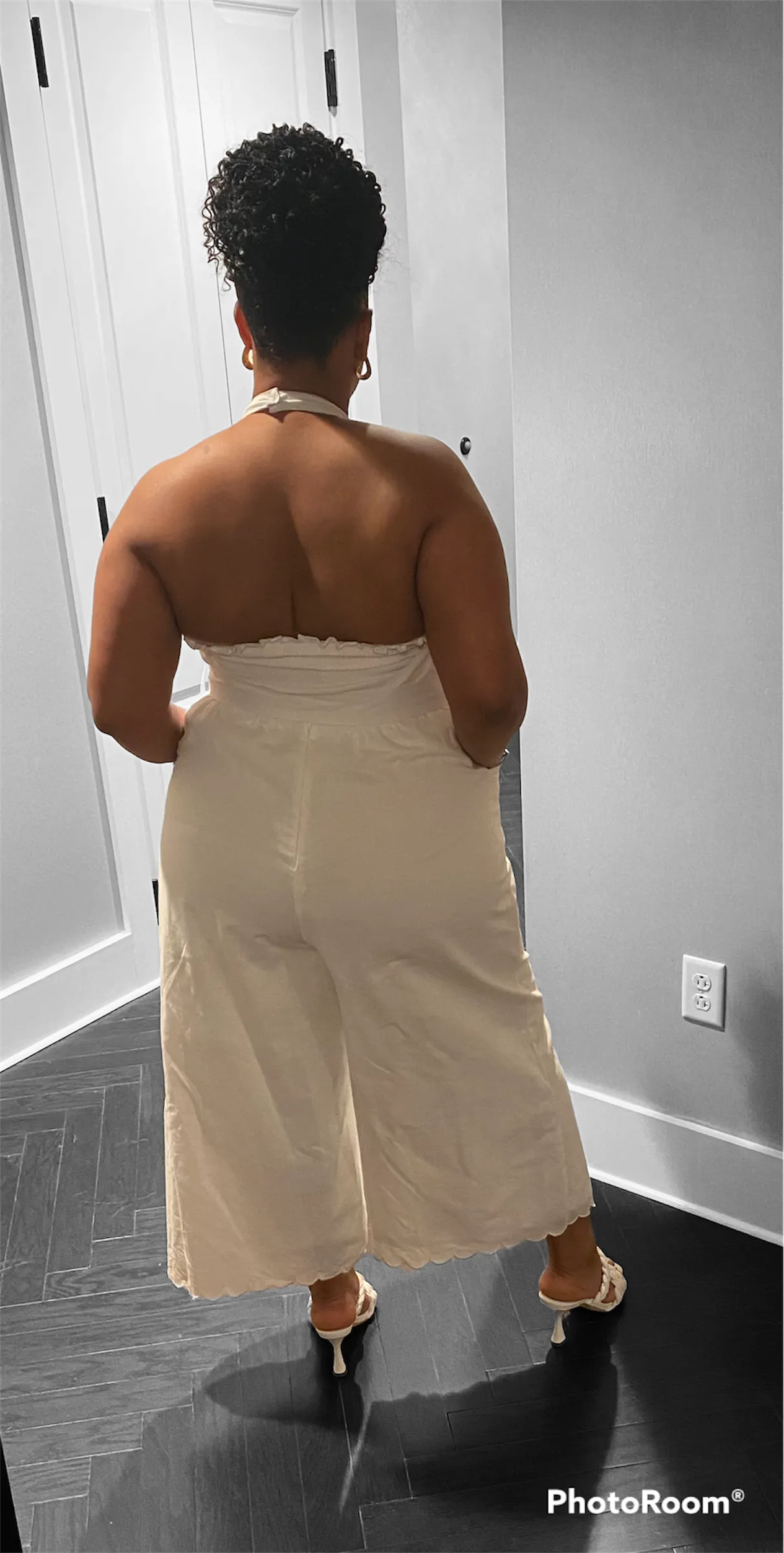 All Fluttered White Plus Jumpsuit
