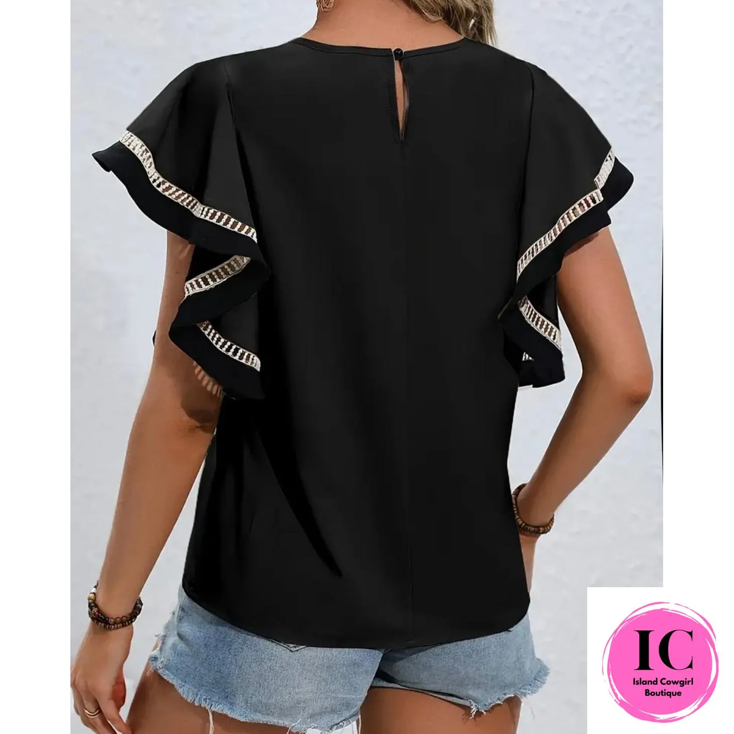 All I Ask Black Ruffled Top