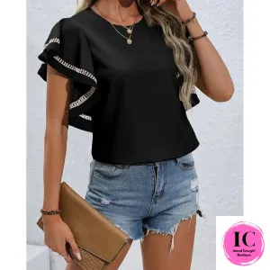 All I Ask Black Ruffled Top