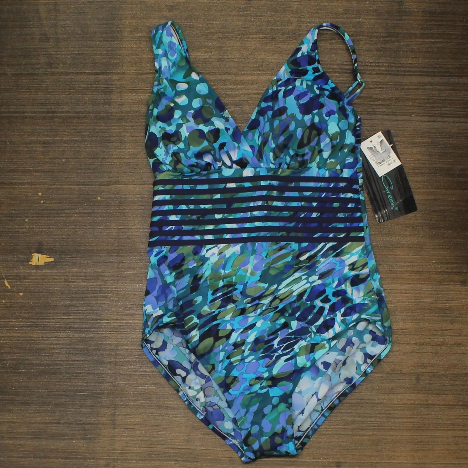 Aqua Green Women's Waist Detail Over the Shoulder One Piece Swimsuit
