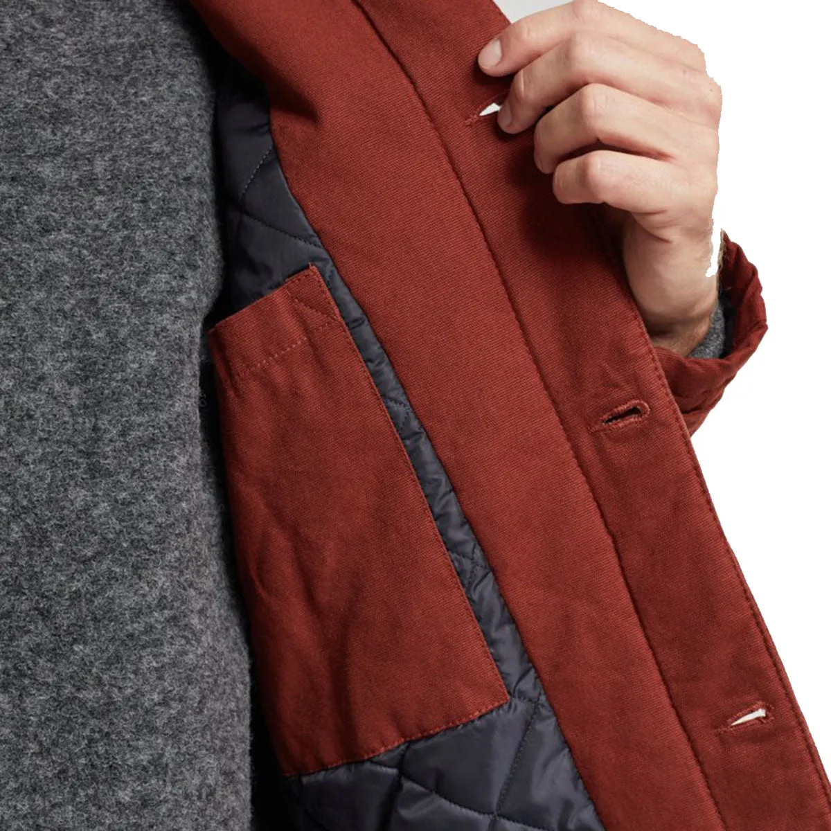 Armor Lux Quilted Fisherman's Jacket Deep Paprika