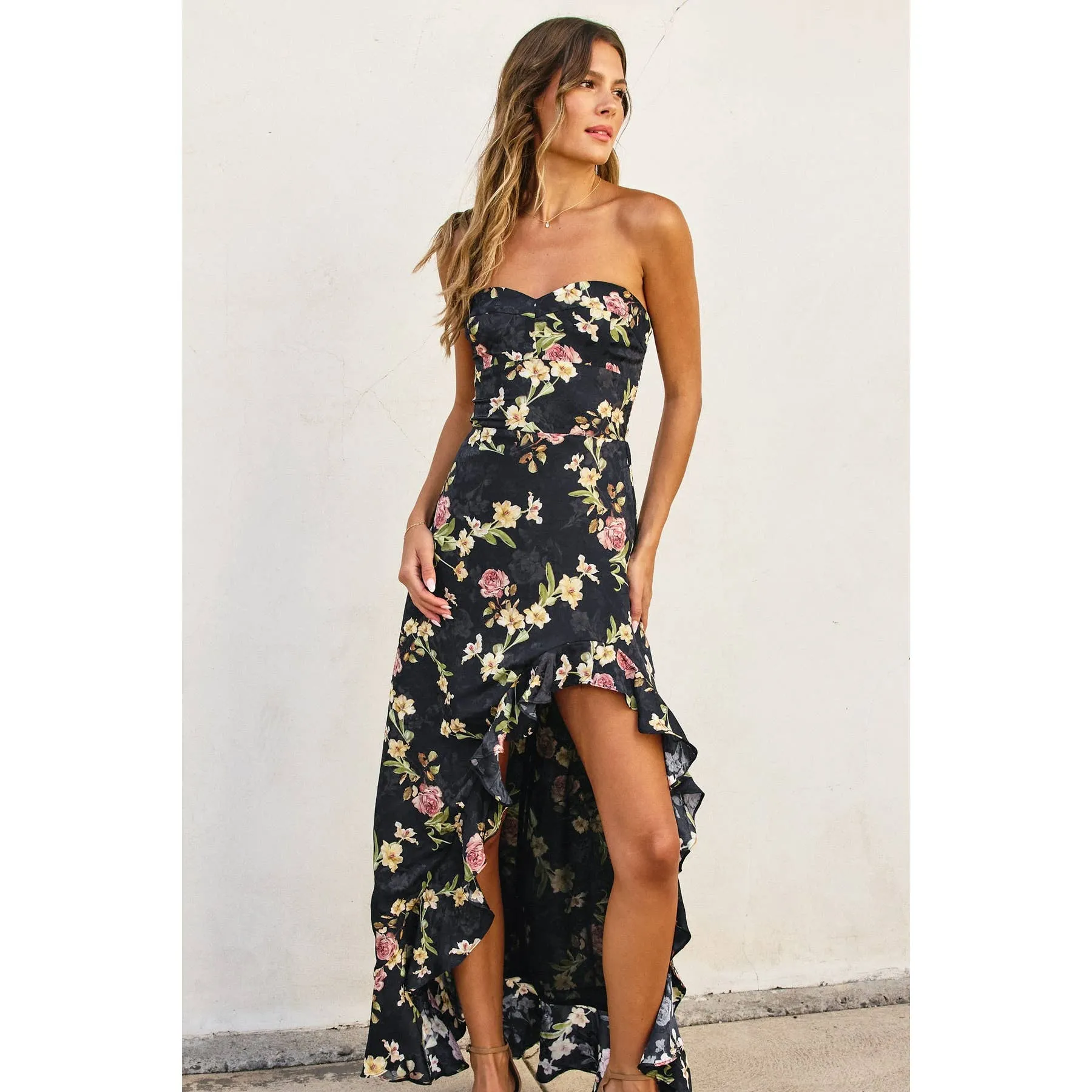 Asymmetrical Hem Maxi Dress