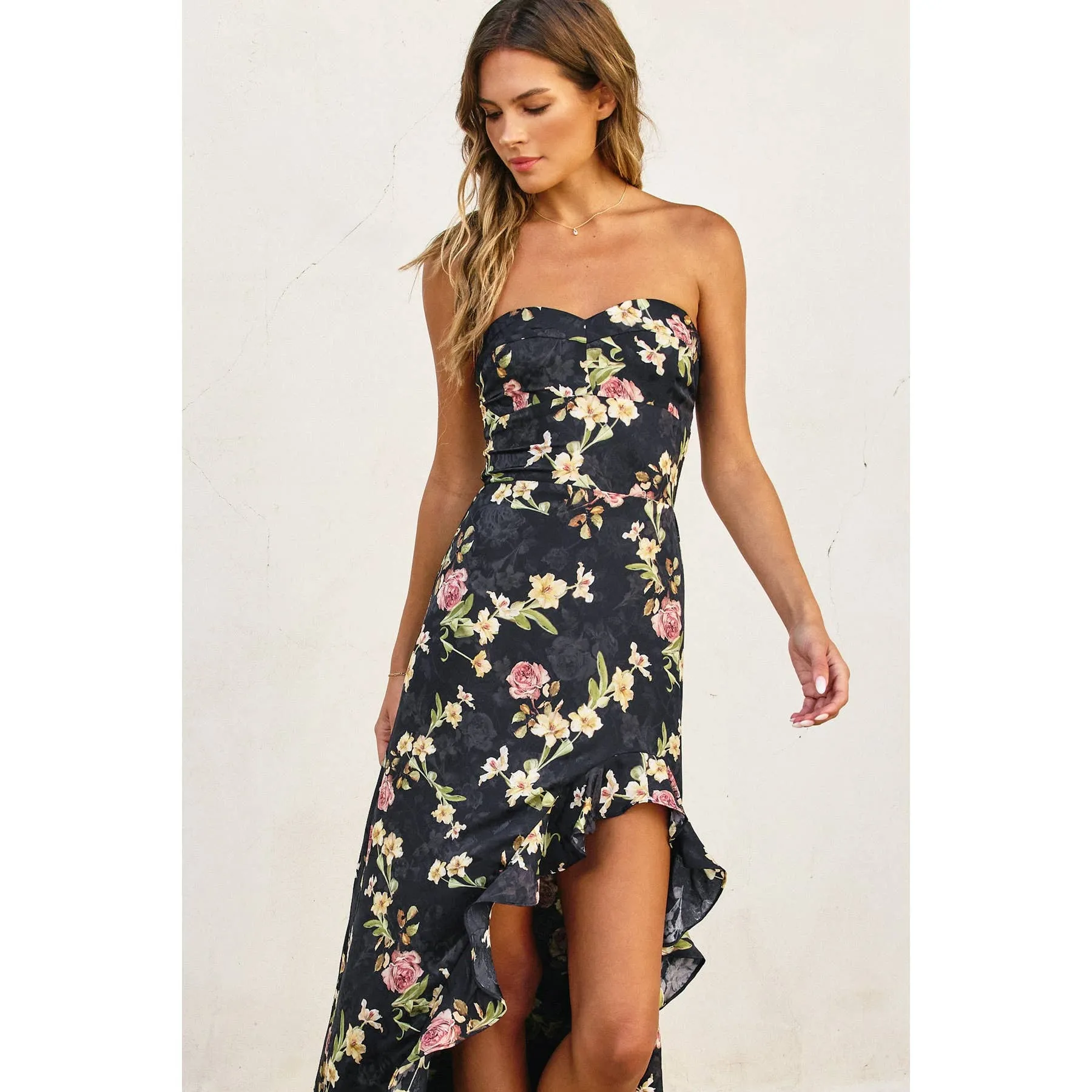 Asymmetrical Hem Maxi Dress