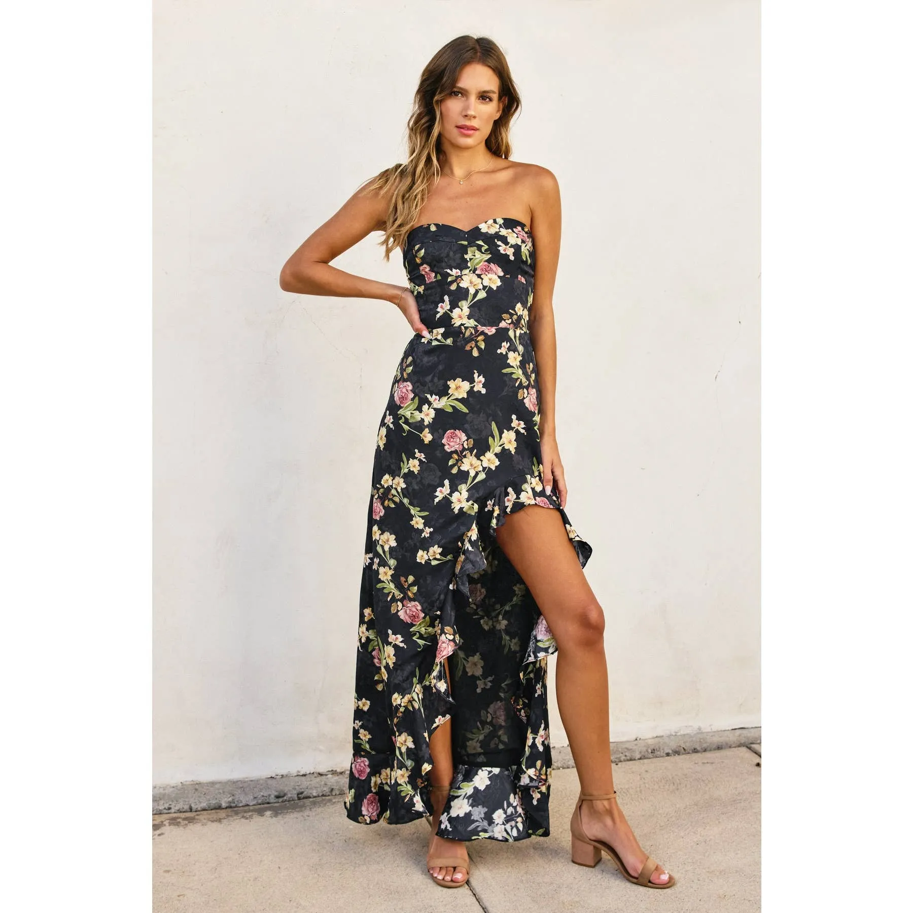 Asymmetrical Hem Maxi Dress