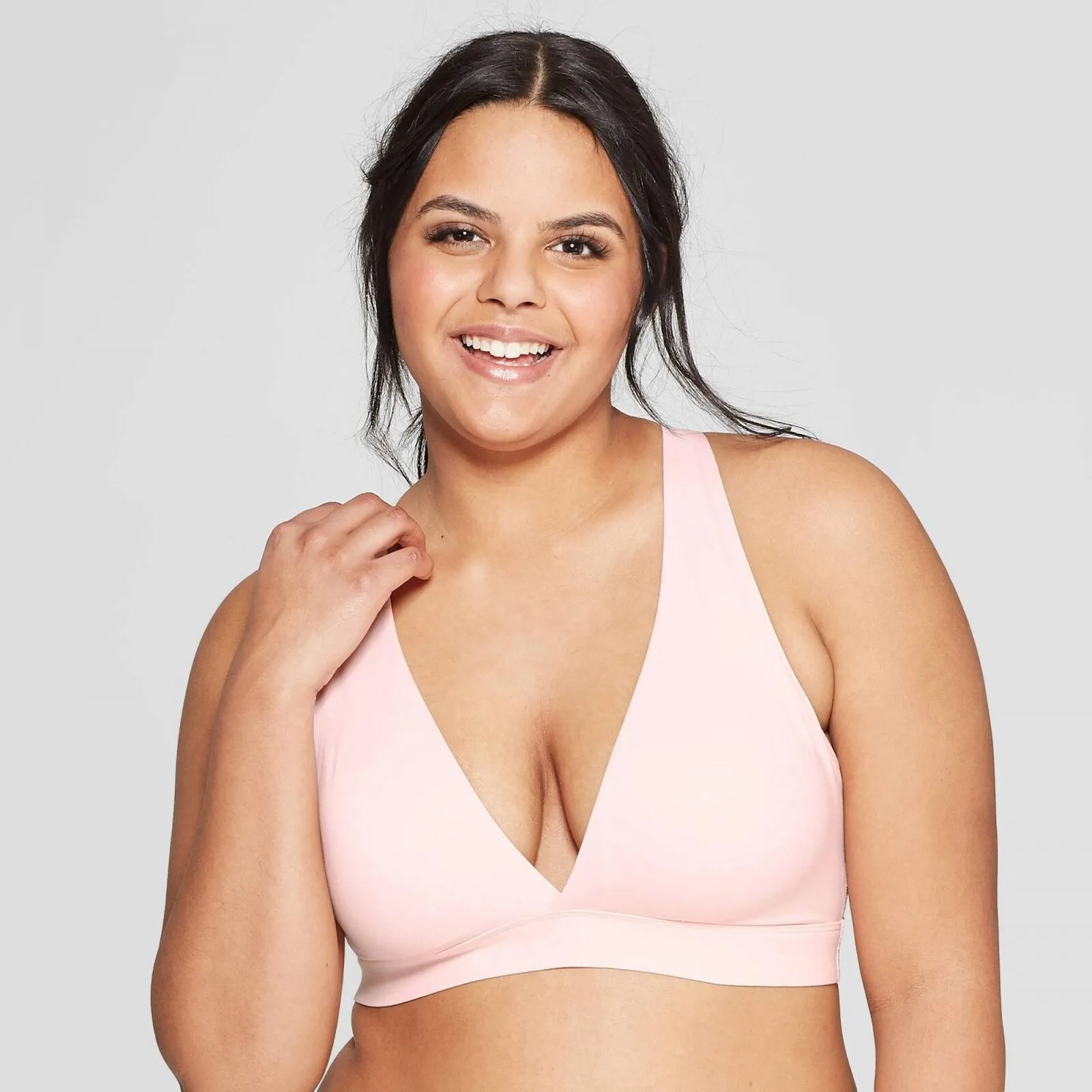 Auden Women's Padded Plunge Bralette 1643463006ed67 Pink 2XL