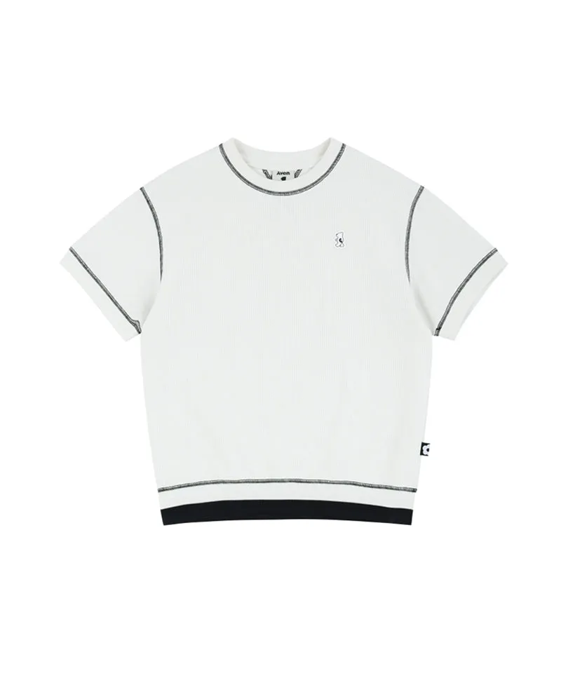 AVEN Stitched Cotton Short Sleeve T-shirt - White