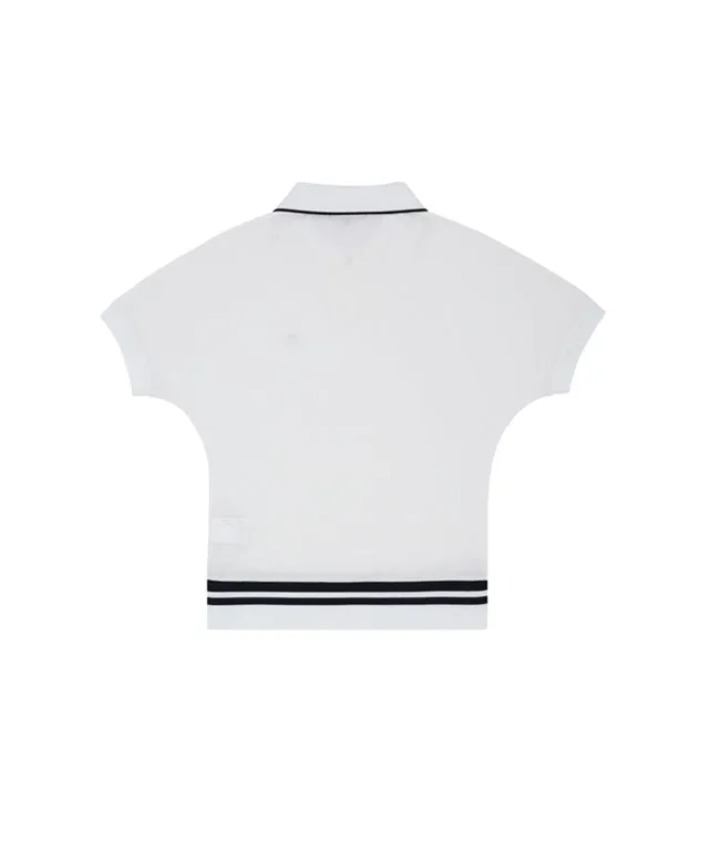 AVEN Women's  Raglan Relaxed Fit Polo Shirt - White