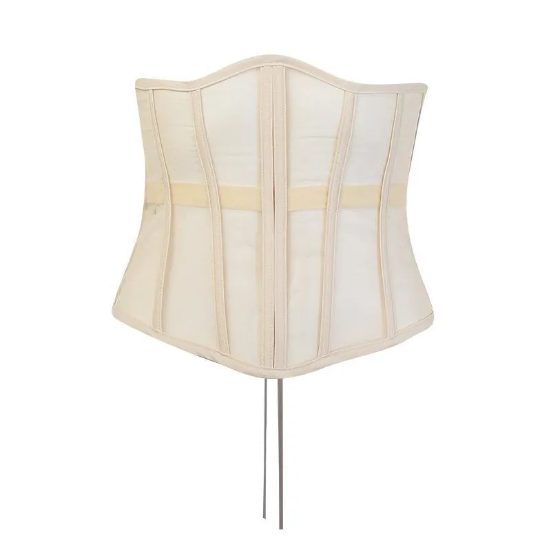 Beige External Under-bust See through Corset