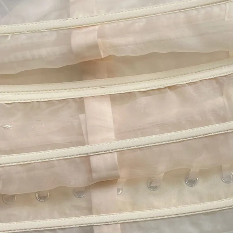 Beige External Under-bust See through Corset