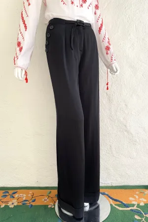 Belted Silk Sailor Pant
