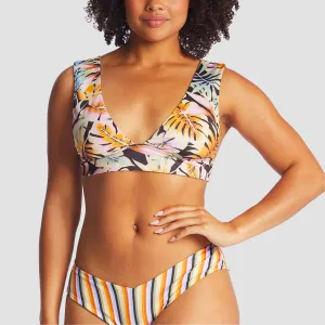 Billabong Postcards From Paradise Reversible Plunge Bikini Top Multi - Womens
