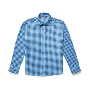 Blue Ginghan Brushed Jersey Shirt