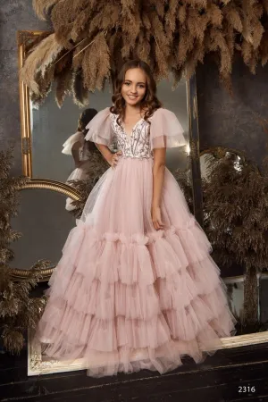 Blush Flower Girl Dress For Weddings or Graduation