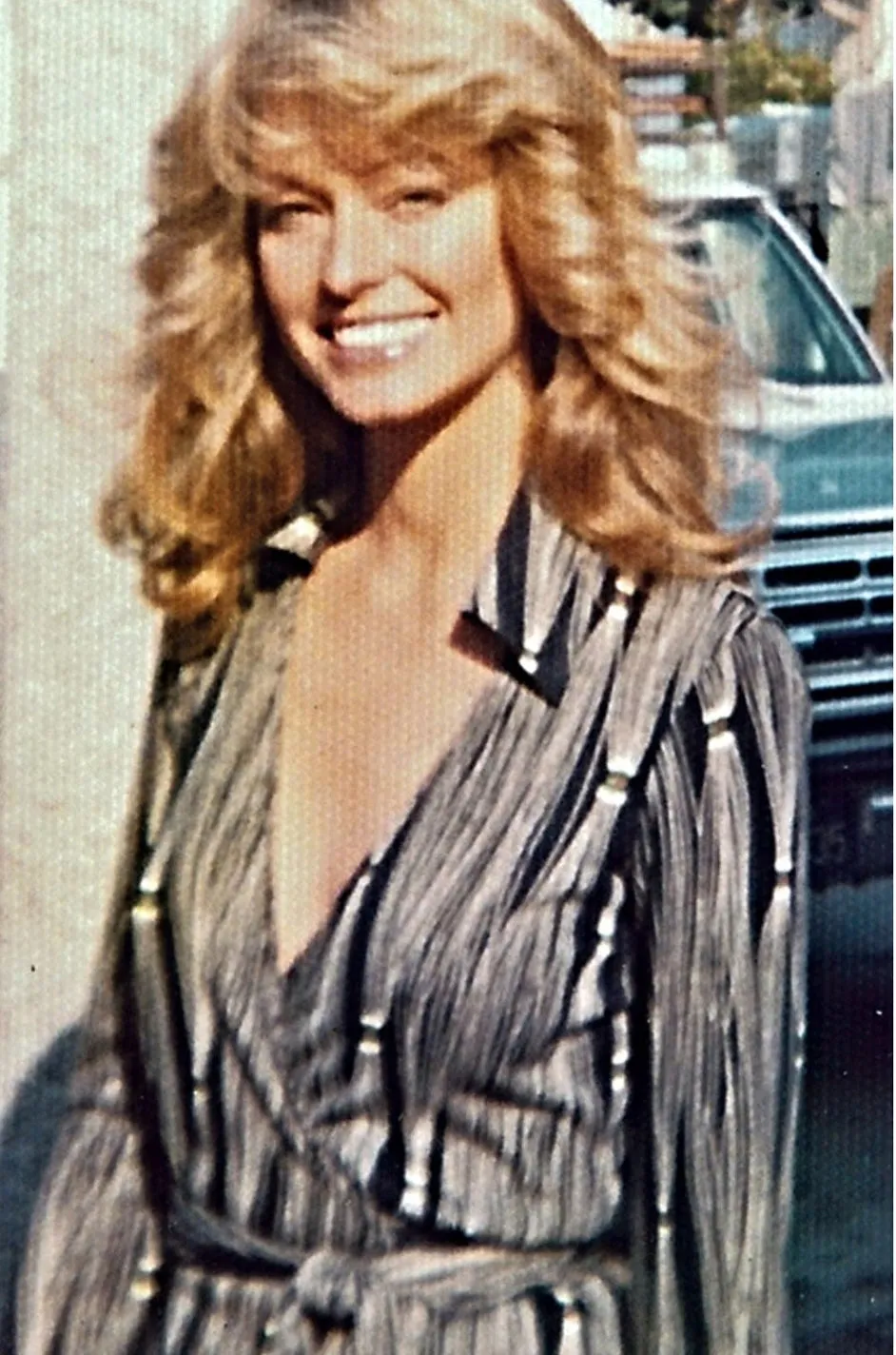 c.1976 Diane Von Furstenberg Starburst Print Plunge Wrap Jumpsuit