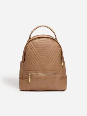 Camberwell Quilted Vegan Leather Backpack | Brown