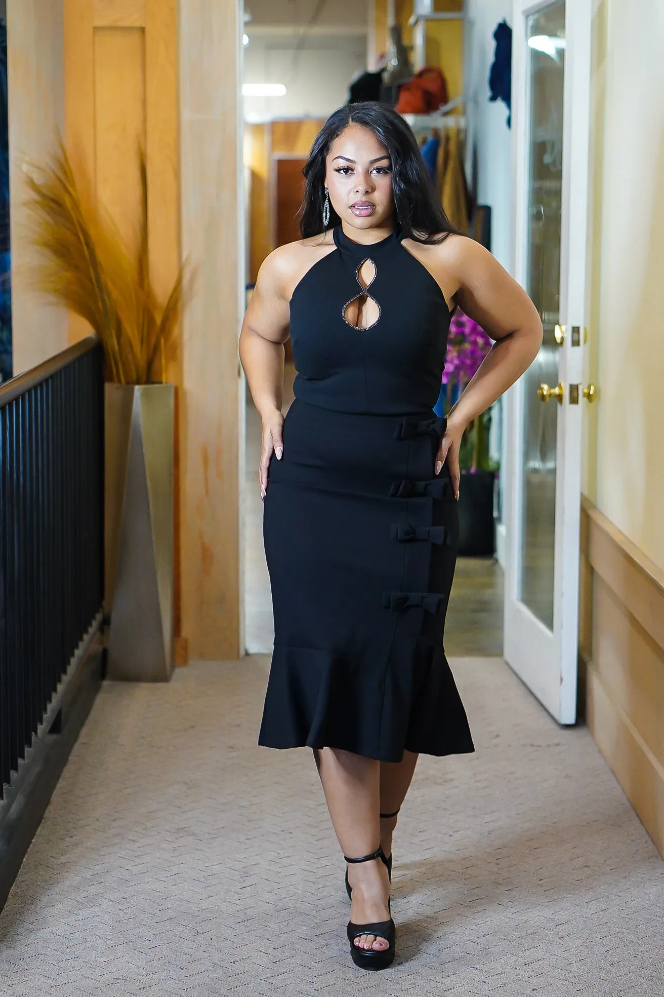 Camille Row of Bows Fitted skirt