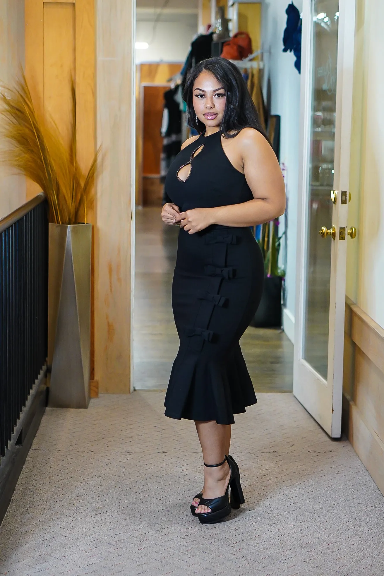 Camille Row of Bows Fitted skirt