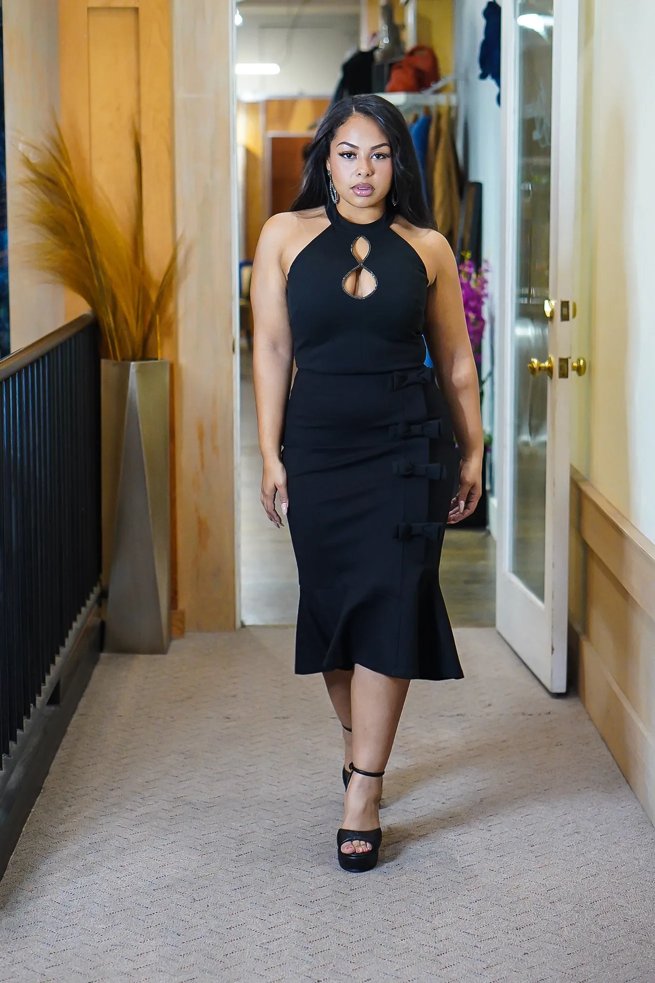 Camille Row of Bows Fitted skirt