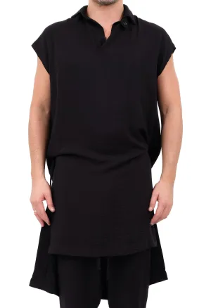 Creased Cotton Shirt with Belt