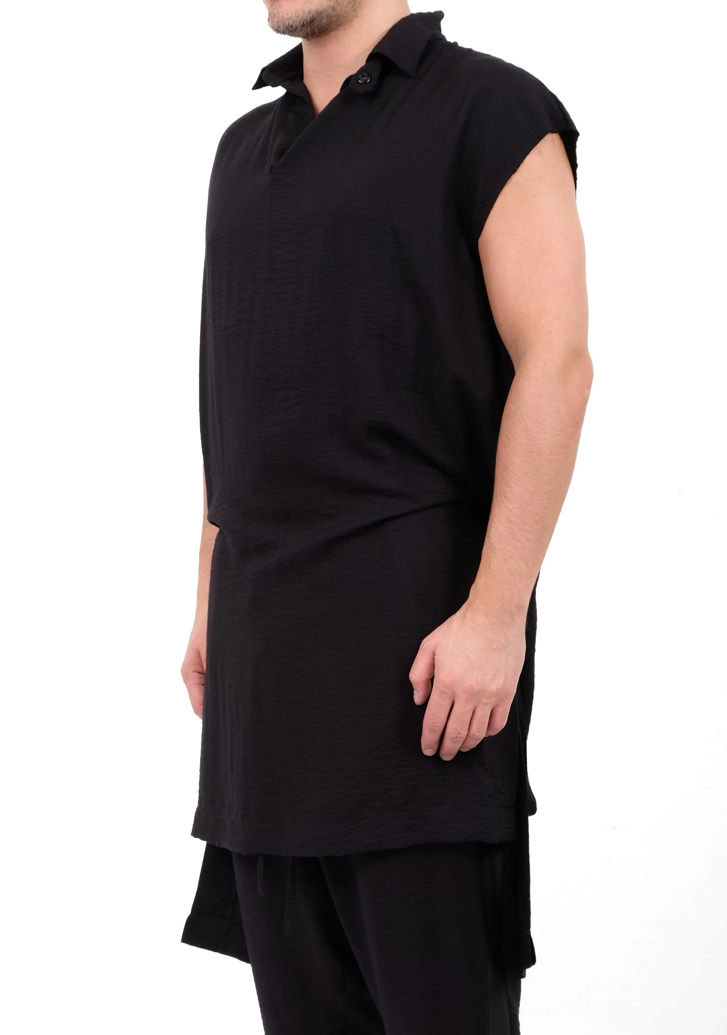 Creased Cotton Shirt with Belt
