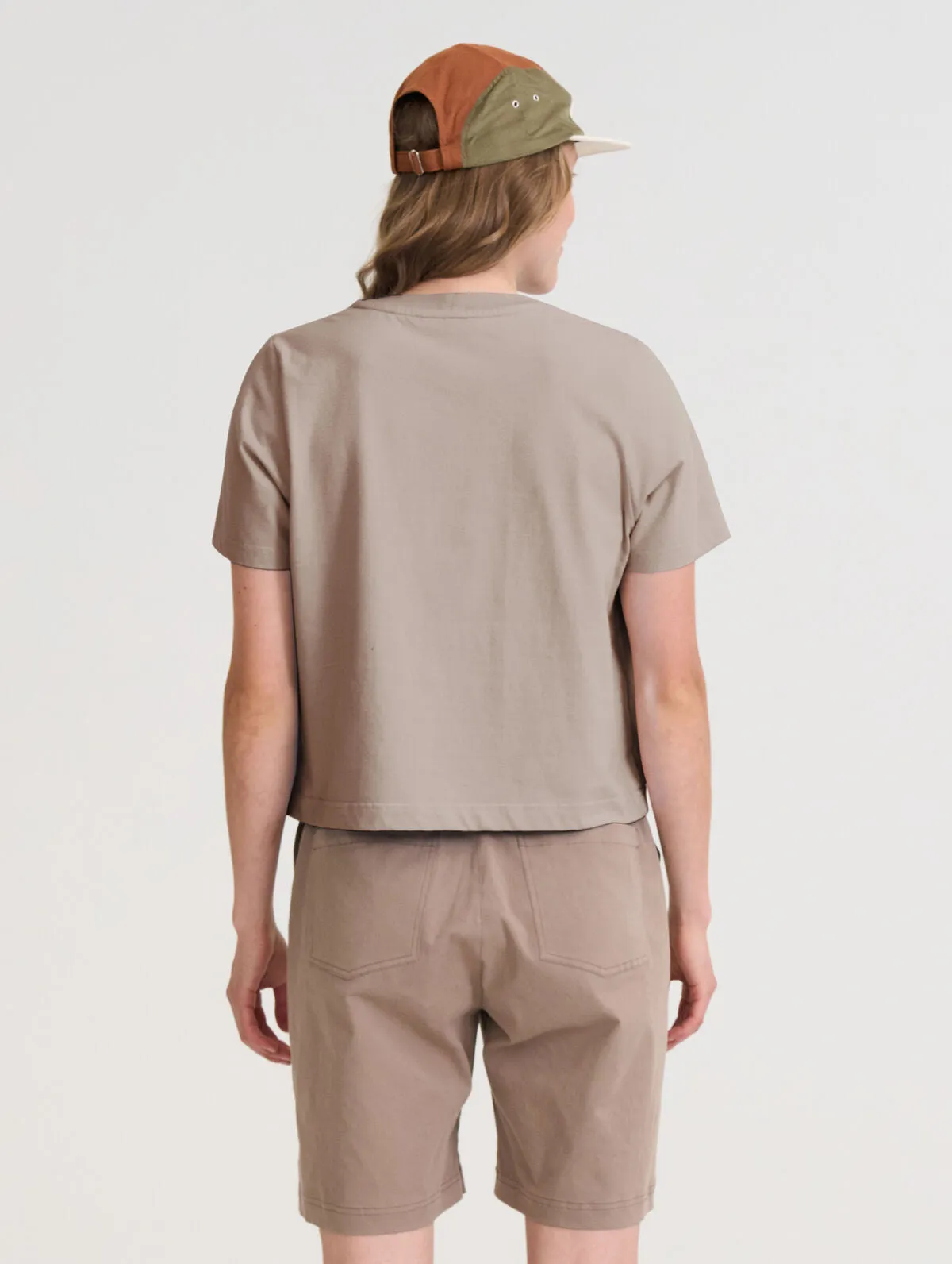 Cropped T-Shirt Taupe