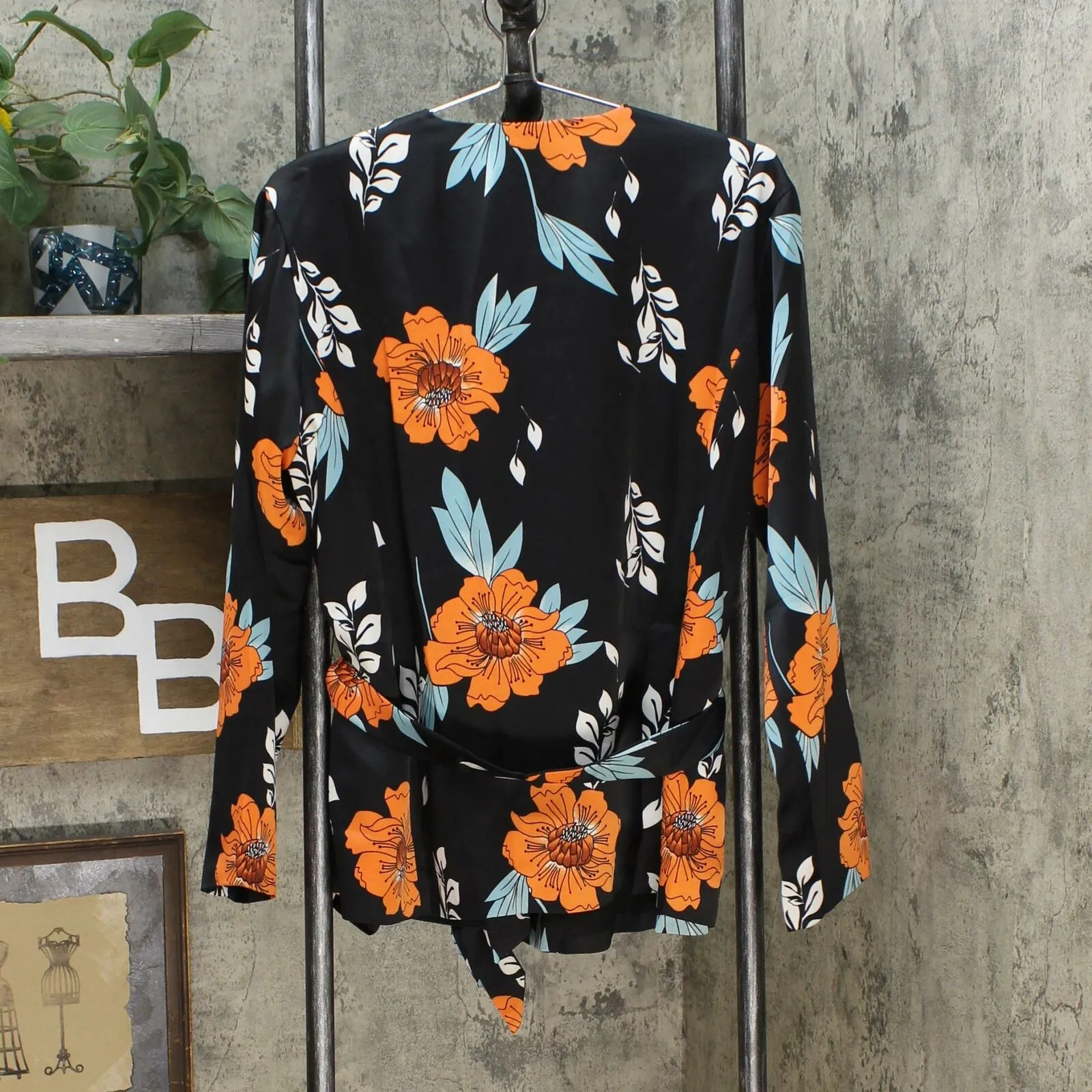 Curations Women's Belted Woven Printed Kimono Topper