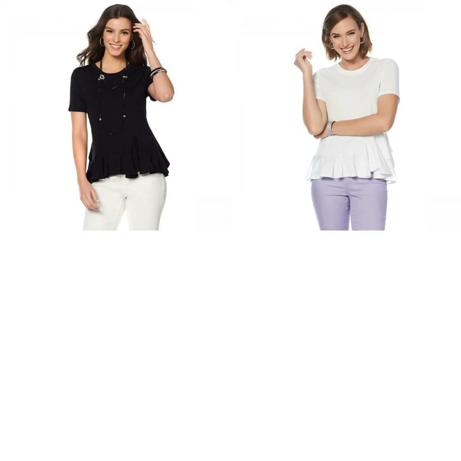 DG2 by Diane Gilman Women's Asymmetric Ruffle Hem Top