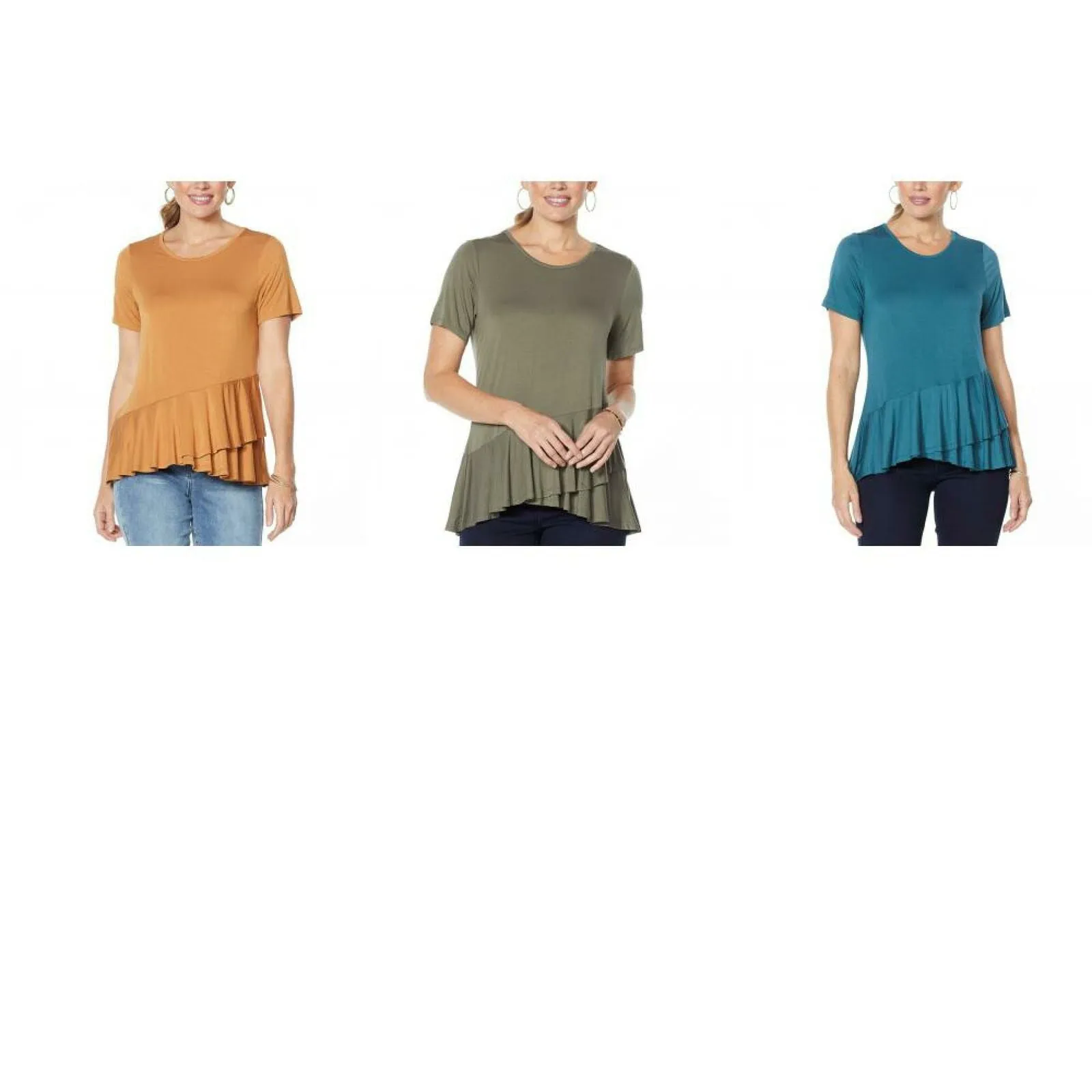 DG2 by Diane Gilman Women's Flowy Crossover Peplum Top