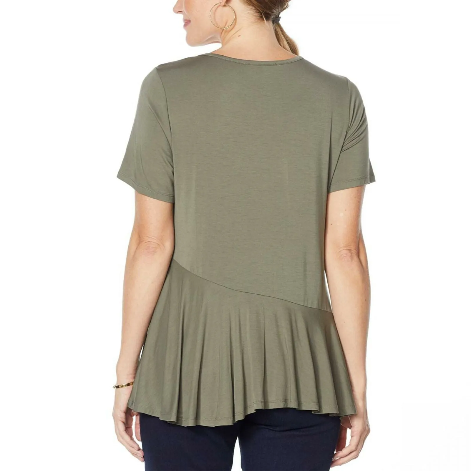 DG2 by Diane Gilman Women's Flowy Crossover Peplum Top