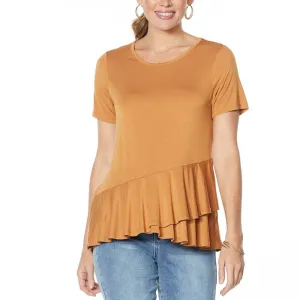 DG2 by Diane Gilman Women's Flowy Crossover Peplum Top