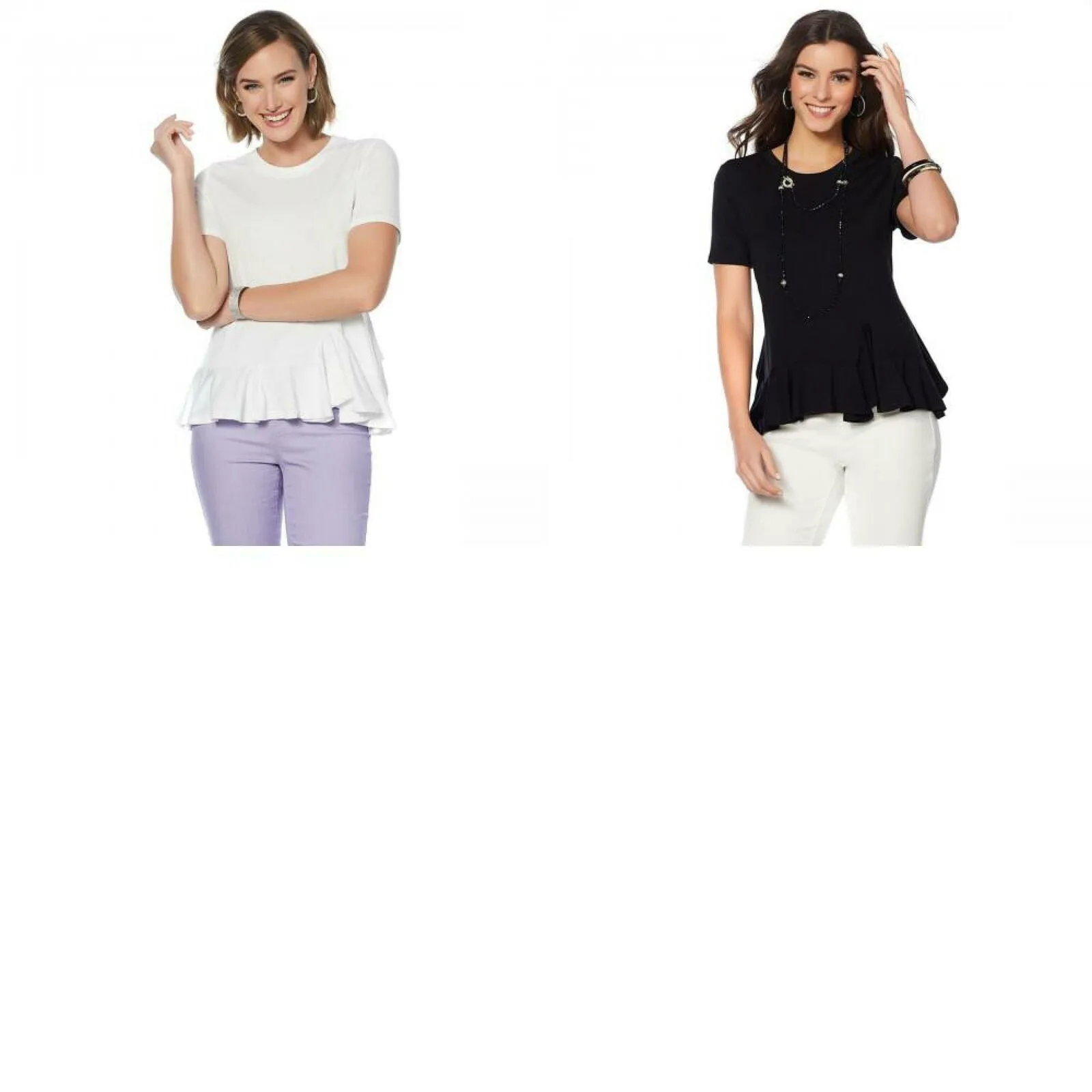 DG2 by Diane Gilman Women's Plus Size Asymmetric Ruffle Hem Top