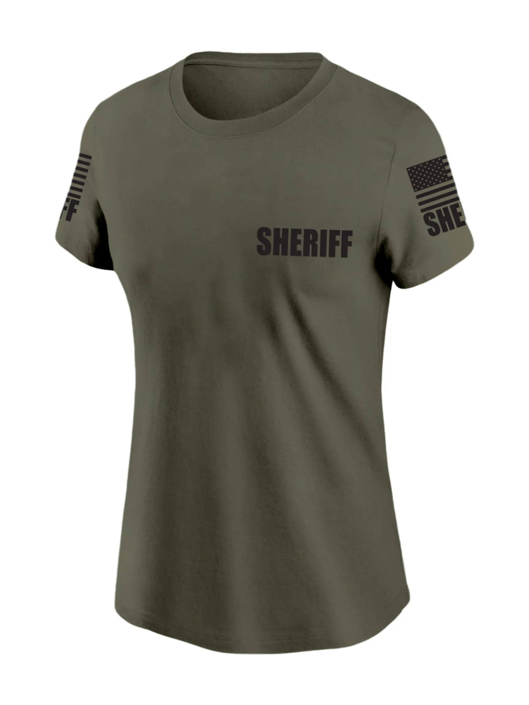 Drab Green Sheriff Women's Shirt - Short Sleeve (Black)