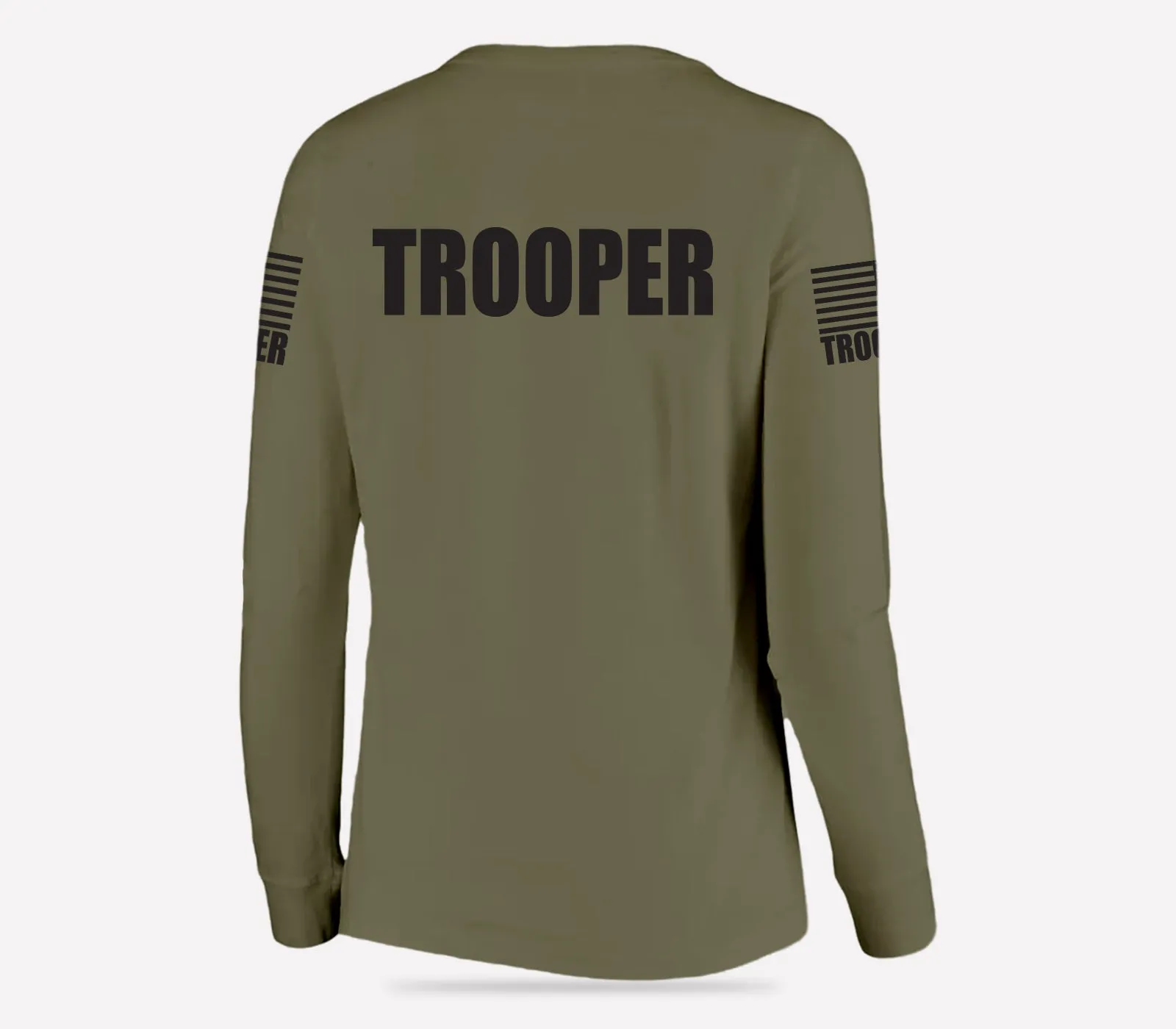 Drab Green Trooper Women's Shirt - Long Sleeve (Black)