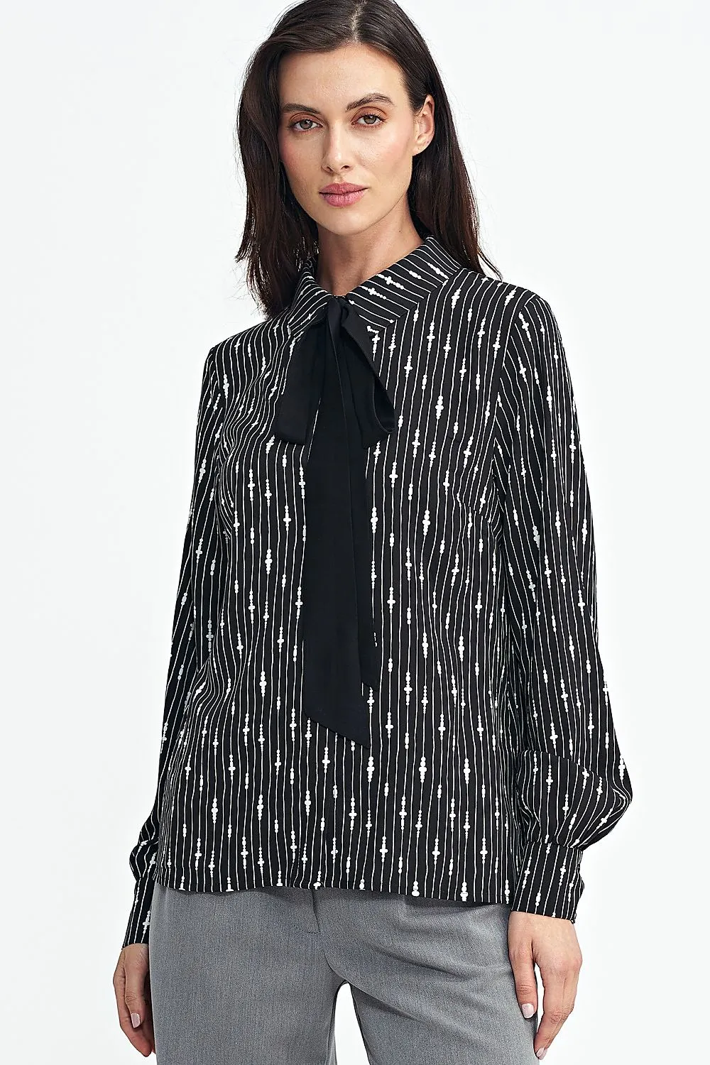 Elegant Patterned Long-Sleeve Shirt
