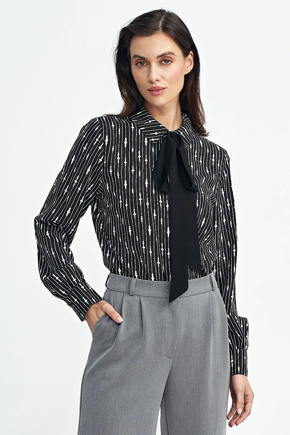 Elegant Patterned Long-Sleeve Shirt