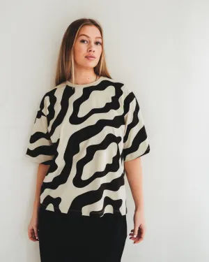 Elsie Multicolour Swirl Print Oversized T-Shirt