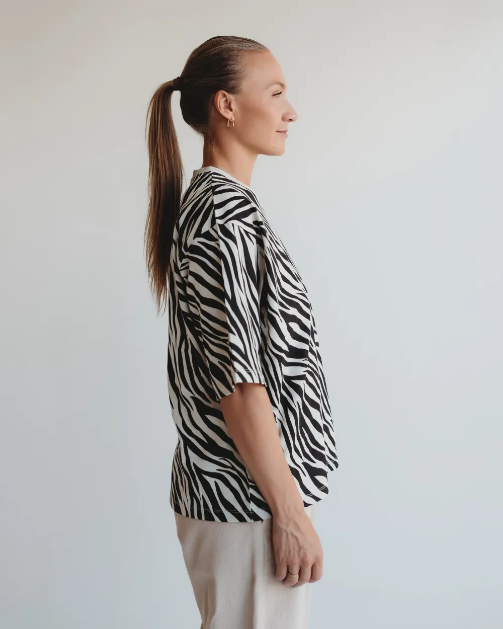 Elsie Multicolour Zebra Streak Print Oversized T-Shirt