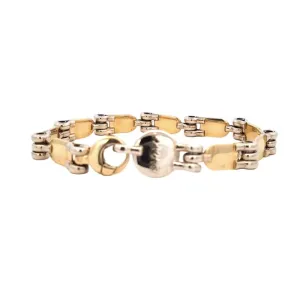 Estate Fancy Link Bracelet by Baraka in 14K Yellow and White Gold